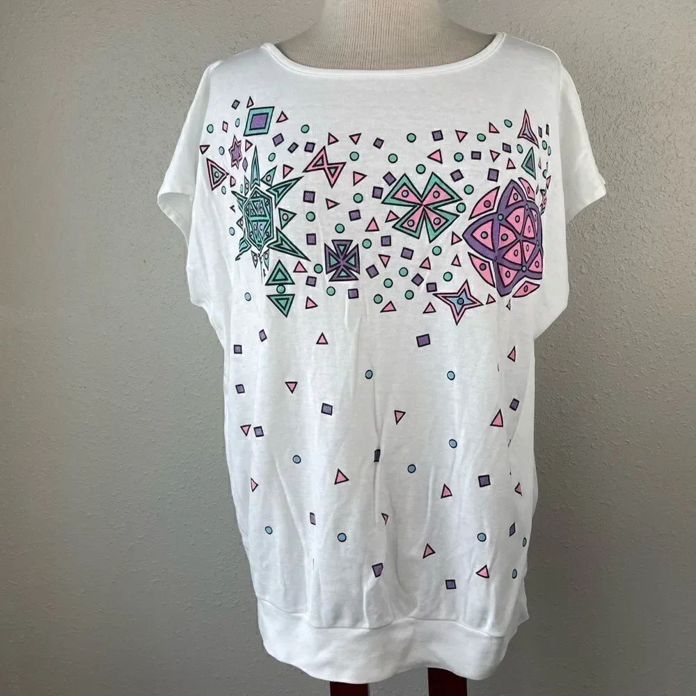 Relaxed Choices Sleeveless White T-Shirt EUC